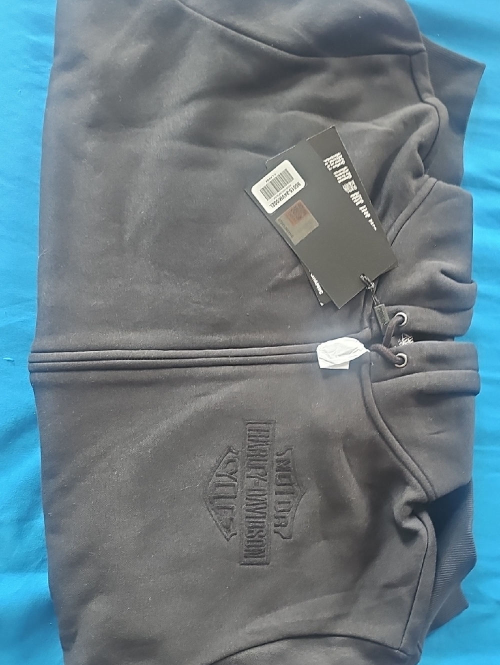 NWT 120th Anniversary Harley Davidson Blacked-Out Embroidered Full Zip Hoodie